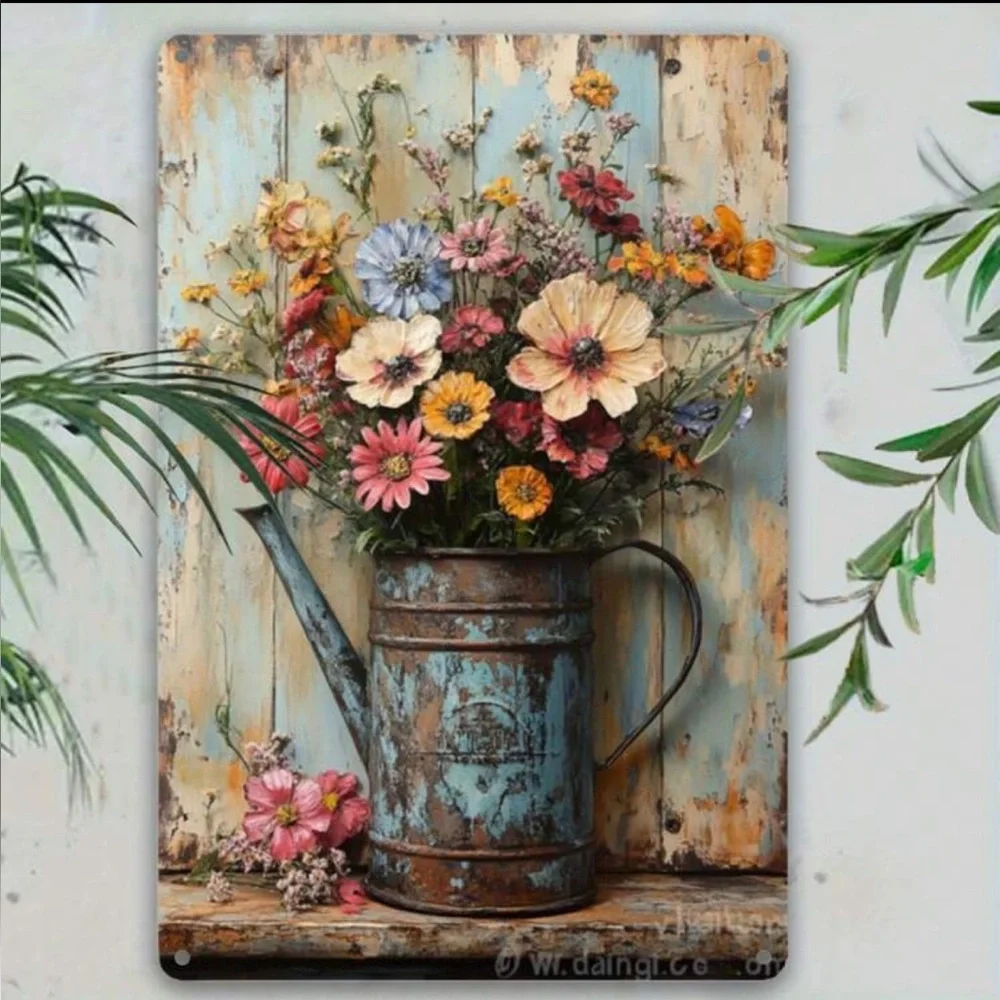 Vintage Floral Metal Indoor/Outdoor Decor NEW 🏷️